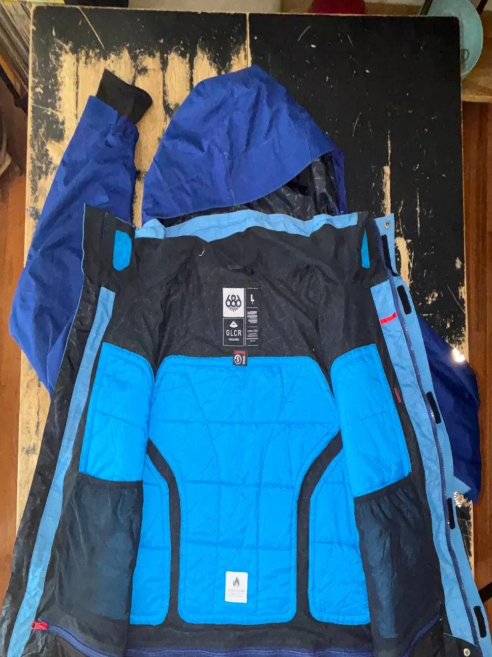 : ⁠686 GLCR Hydra Thermagraph Ski Snowboard Jacket Mens L Blue Waterproof⁠